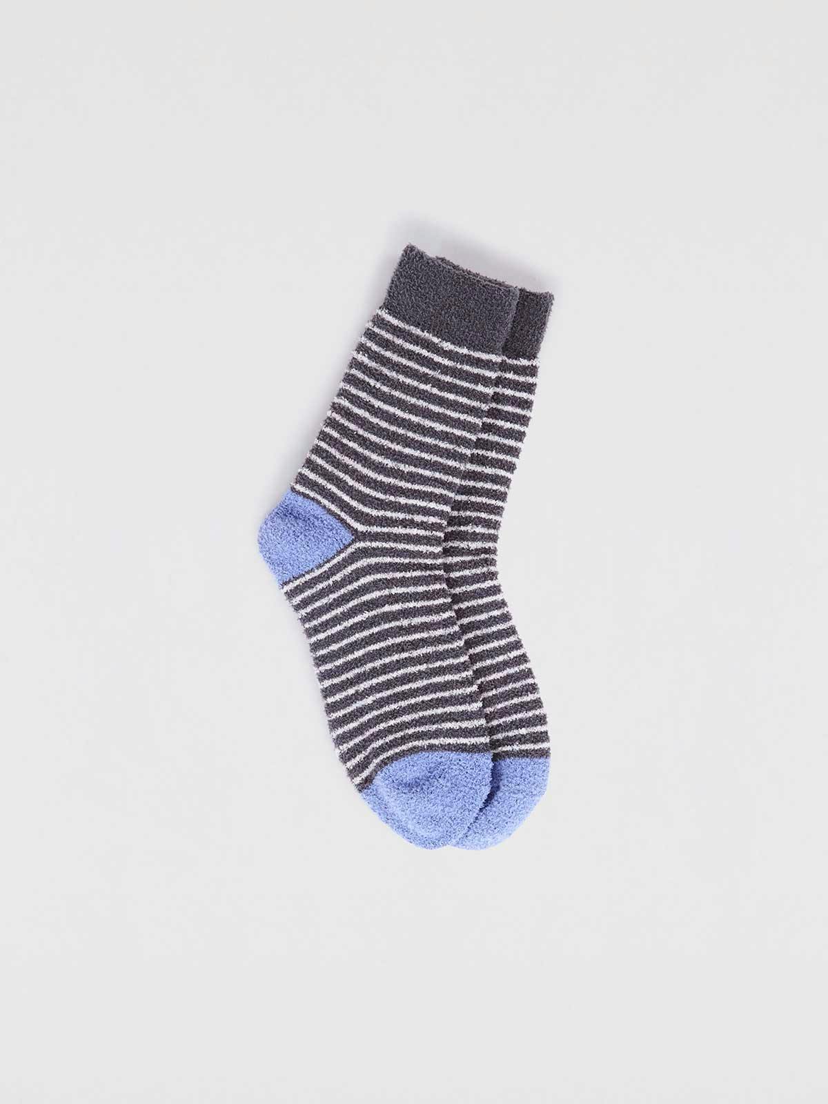 Kids Sammie Recycled Polyester Stripe Fluffy Socks from Thought
